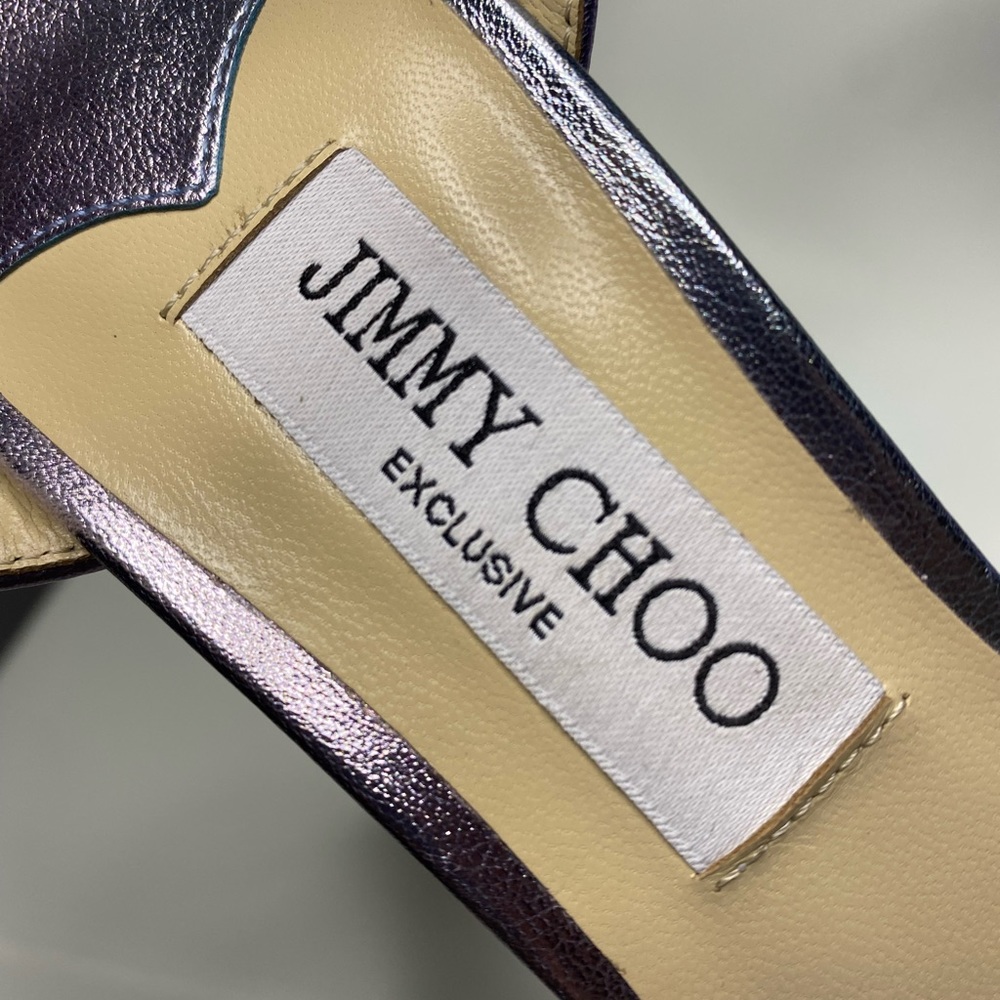 Jimmy Choo Iridescent Blue-Purple Platform Sandals - Picture 6 of 9